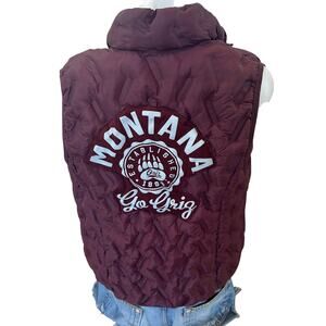 University of Montana Grizzlies Puffer Vest SMALL Football Tailgate UM Unique